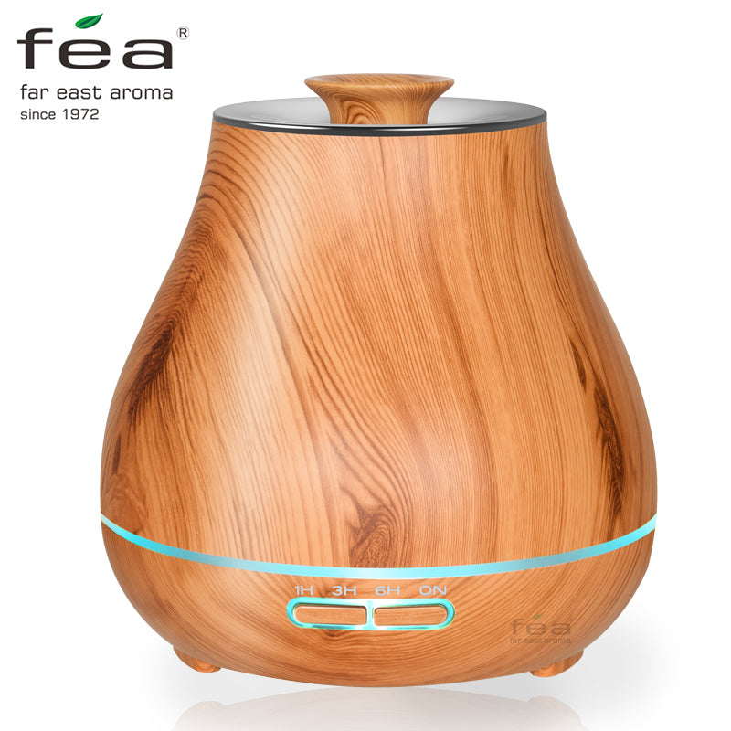 FEA 400ml Essential Oil Diffuser Wood Grain With Chroming Top Ultrason